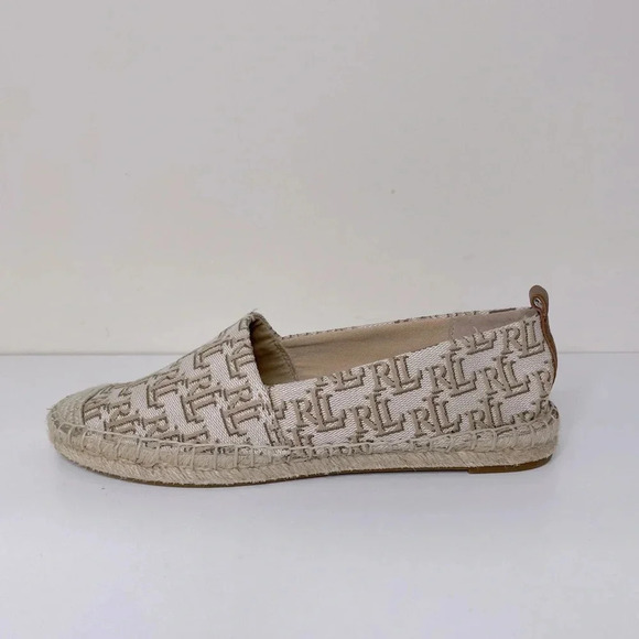 Ralph Lauren Cameryn II Monogram Jacquard Espadrille  new money preppy LOGO - Picture 4 of 11
